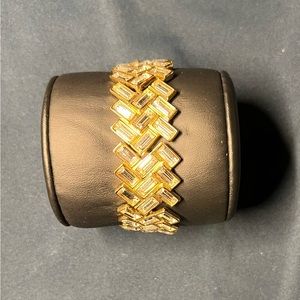 SWAROVSKI CRYSTAL BAGUETTE BRACELET - SIGNED